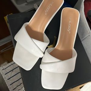 Unilady Women’s Low Heel Mules Open Square Toe Slip On